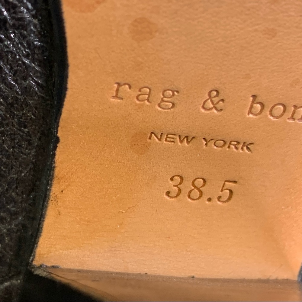 RAG & BONE Classic Italian Newbury Crinkle Lambskin Leather Booties, 38.5 - Picture 11 of 16